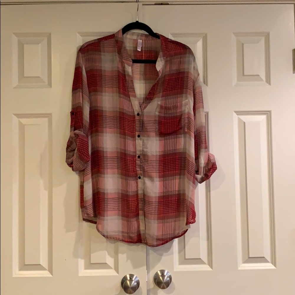 Shear red plaid shirt